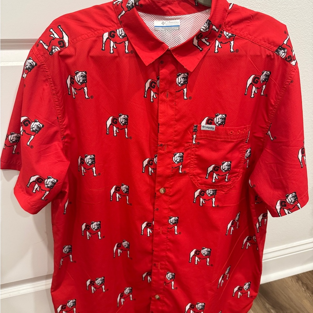 Columbia Red Georgia Bulldogs Print Men's Shirt UGA